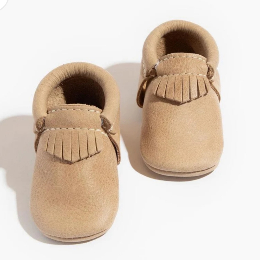 Freshly Picked Tan Moccasins Soft Suede Slip-On, Size 0, NIB